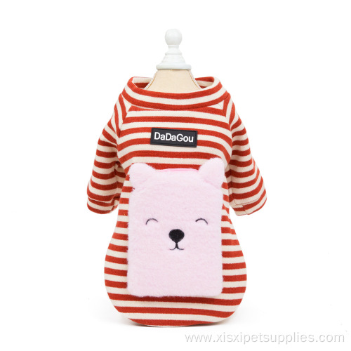 wholesale winter with bear pattern Striped dog clothes